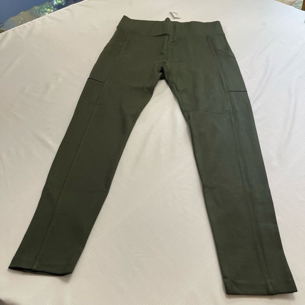 NWT Lou & Grey Dark Olive Green The Ponte Pocket Leggings Size Medium New